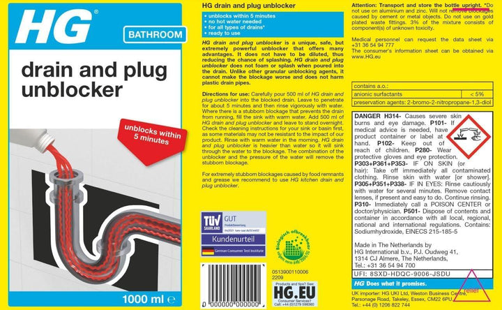 HG drain and plug unblocker 500ML