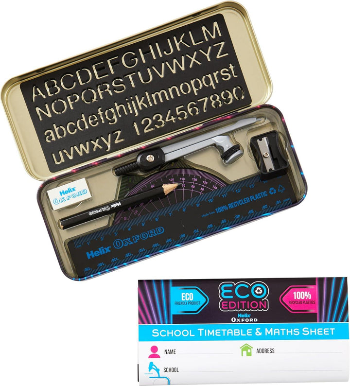 Helix Oxford Cyber Eco Maths Set Assorted Colours