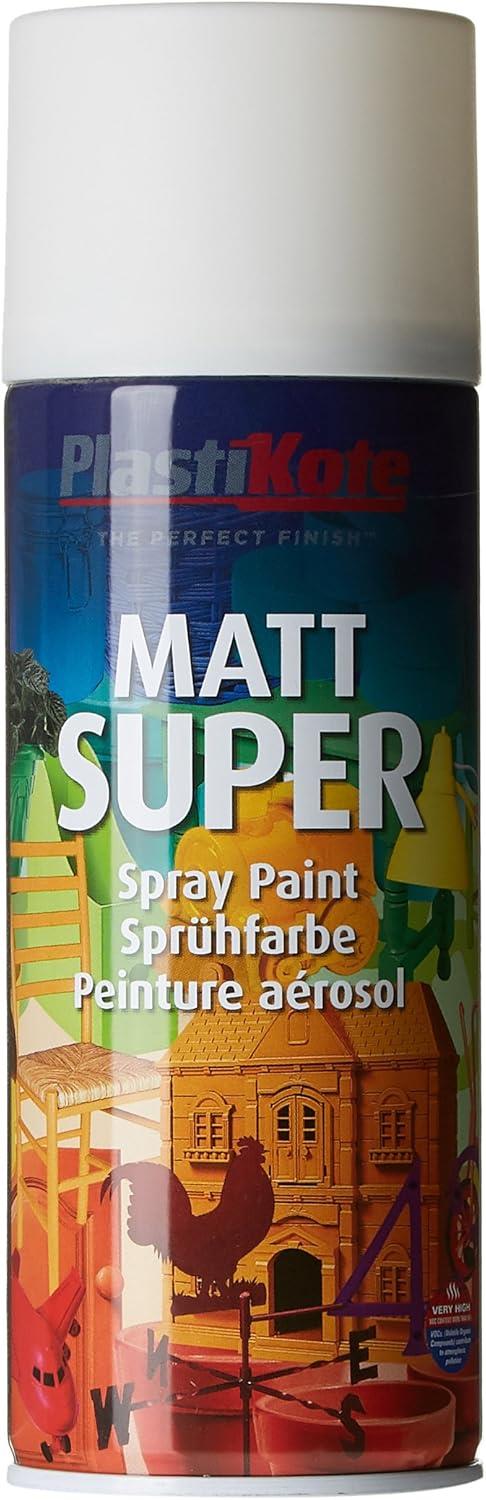 PlastiKote Matt Super Gloss 400ml Aerosol White