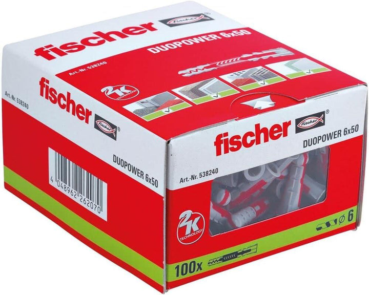 Fischer 538240 - Duopower 6 x 50, Red/Gray