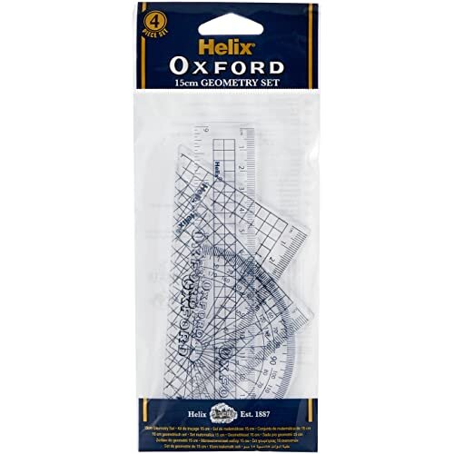 Helix Oxford Geometry Mathematik-Set – Komplett-Set In Rot | Mit Selbstzentrierendem Kompass & Präzisionsinstrumenten