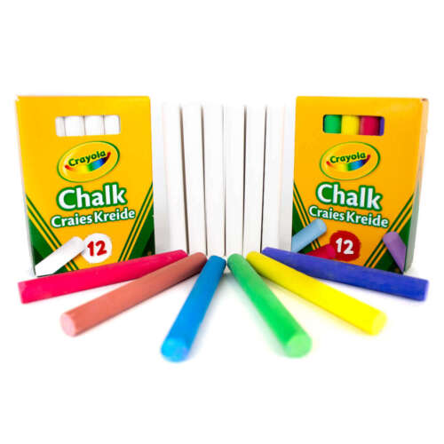 Colored Chalk On A Blackboard Background Stock Photo - Alamy