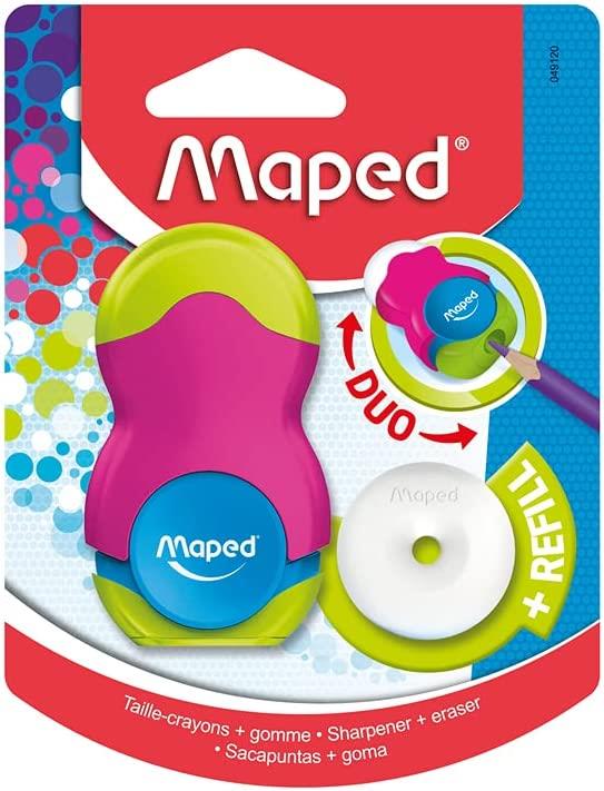 Maped Loopy Coloured Duo Eraser And Pencil Sharpener Pink