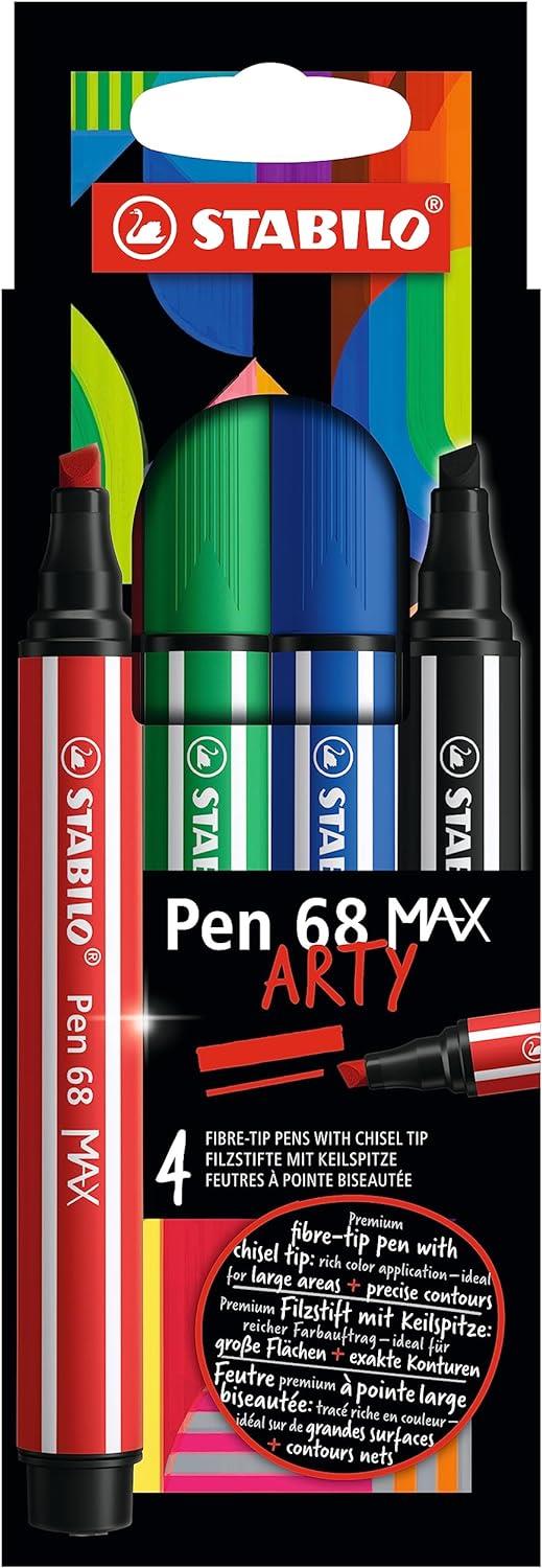 Premium Fibre-Tip Pen With Chisel Tip-Stabilo Pen 68 Max-Arty