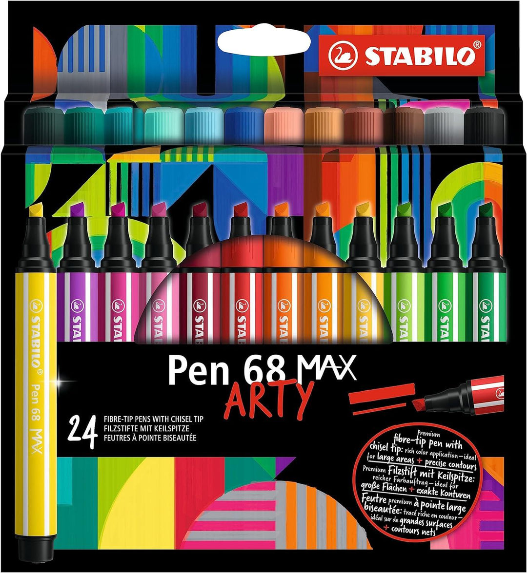 Premium Fibre-Tip Pen With Chisel Tip-Stabilo Pen 68 Max-Arty