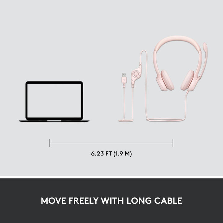 Logitech Wired Headset, Stereo Headphones with Noise-Cancelling Microphone, USB, In-Line Controls PC/Mac/Laptop H390