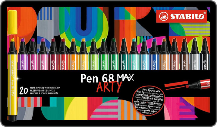 Premium Fibre-Tip Pen With Chisel Tip-Stabilo Pen 68 Max-Arty