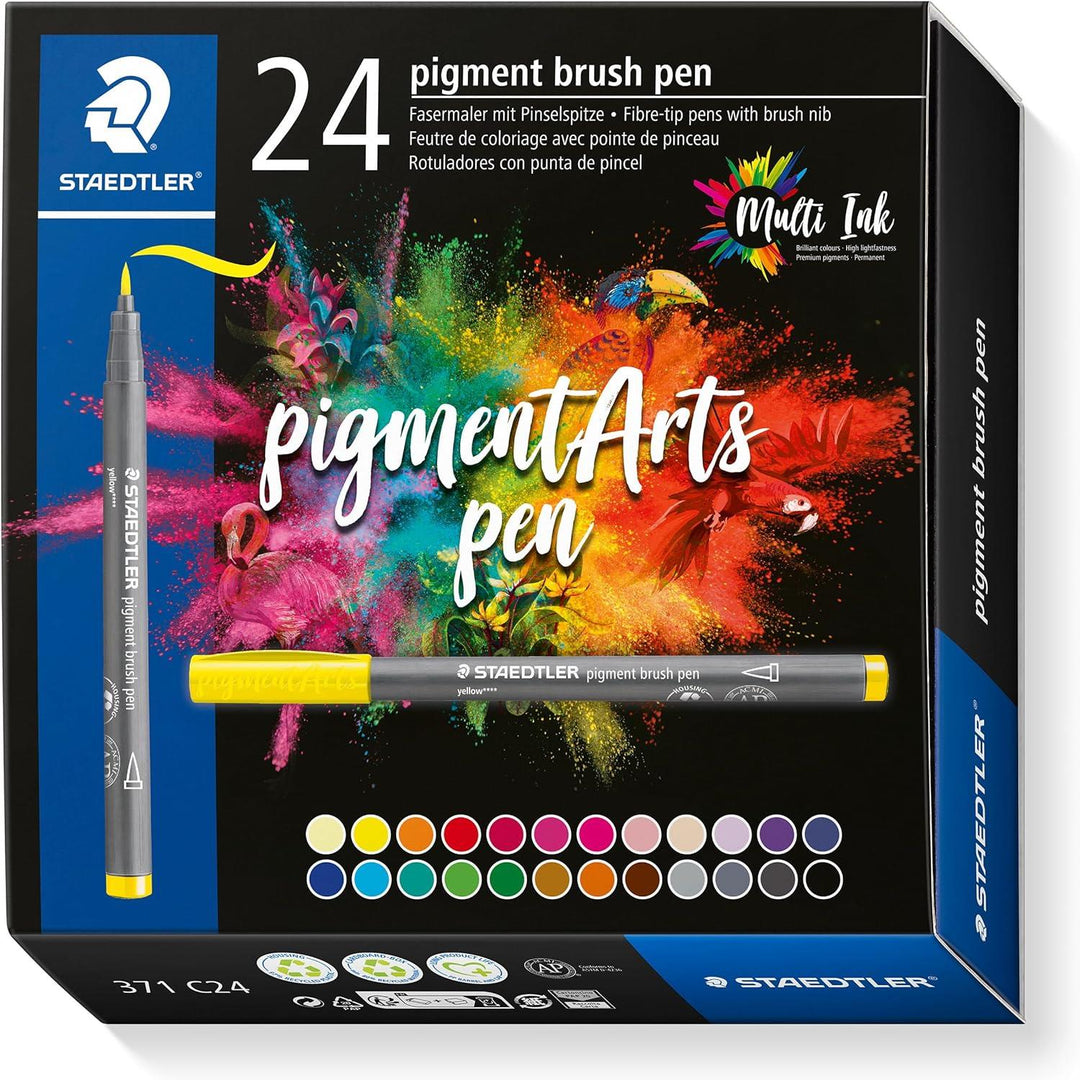 Staedtler 371 Pigments Arts Brush Pen-Assorted