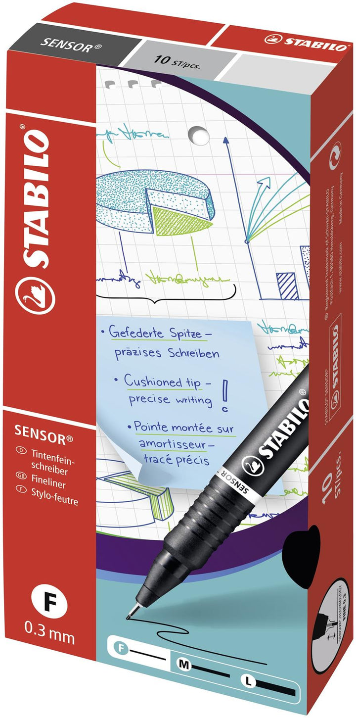 Stabilo Sensor F Fineliner 10 Pack