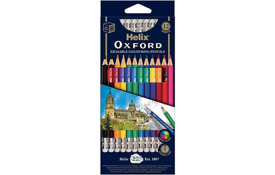 Helix Erasable Colouring Pencils 12 Pack