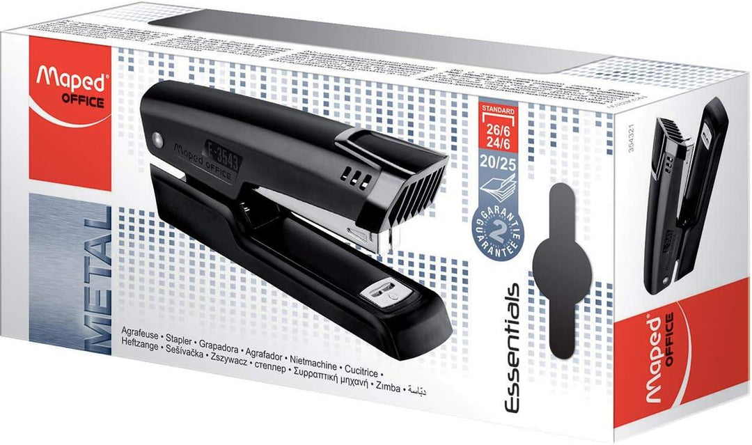 Maped Essentials Metal Half Strip Stapler Black