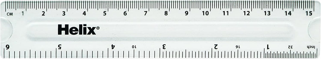 Helix Trading 15cm clear shatter resistant ruler