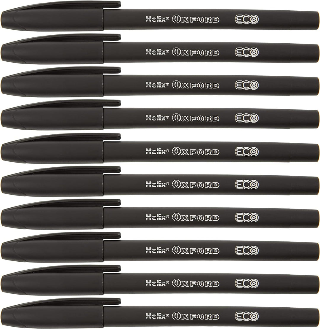 Helix Oxford Eco Pack of 10 Ballpoint Pens, (224702)