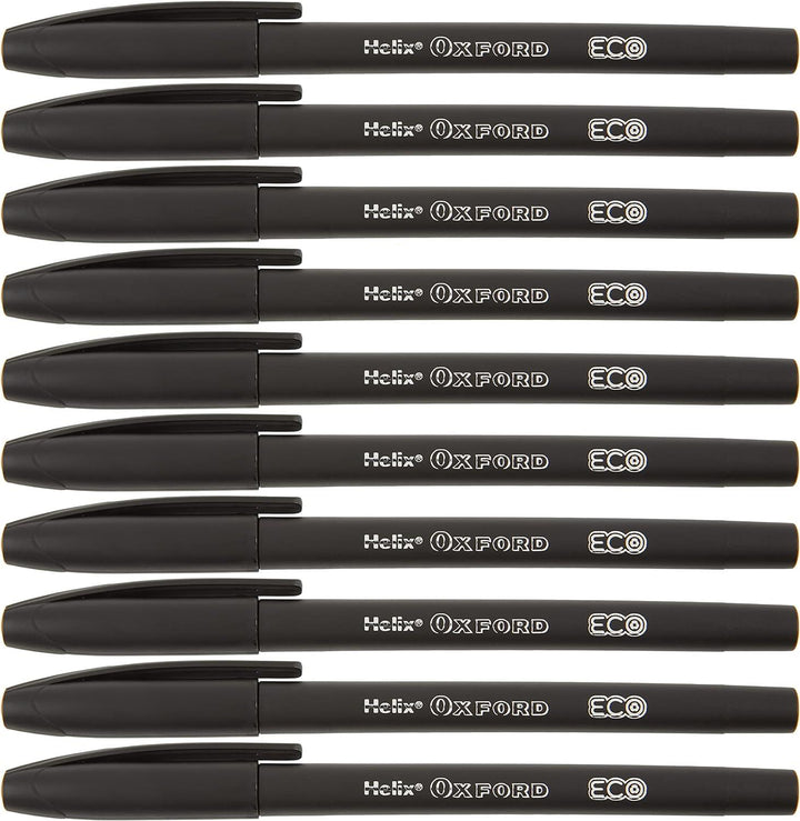 Helix Oxford Eco Pack of 10 Ballpoint Pens, (224702)