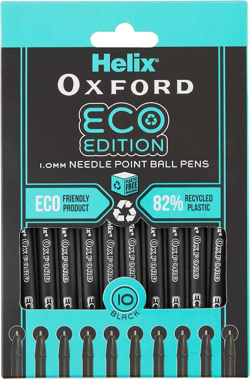 Helix Oxford Eco Pack of 10 Ballpoint Pens, (224702)