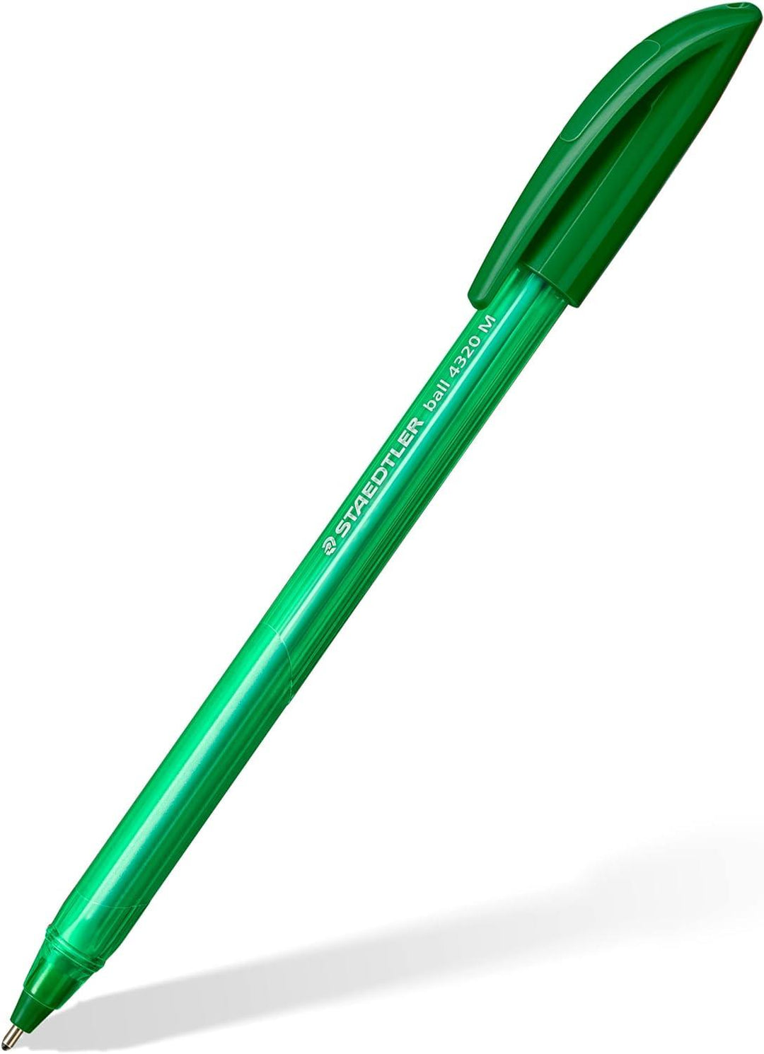 STAEDTLER 4320 M-5 Stick Rainbow Ballpoint Pen - Green (Box of 10)