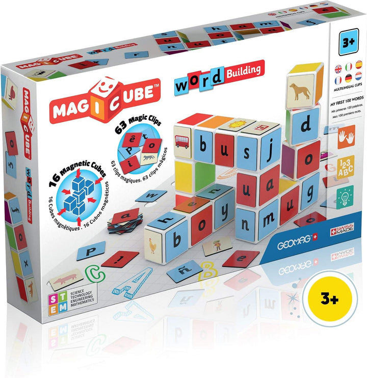 Geomag Construction Toy Magicube Word Building-16 63 Clips