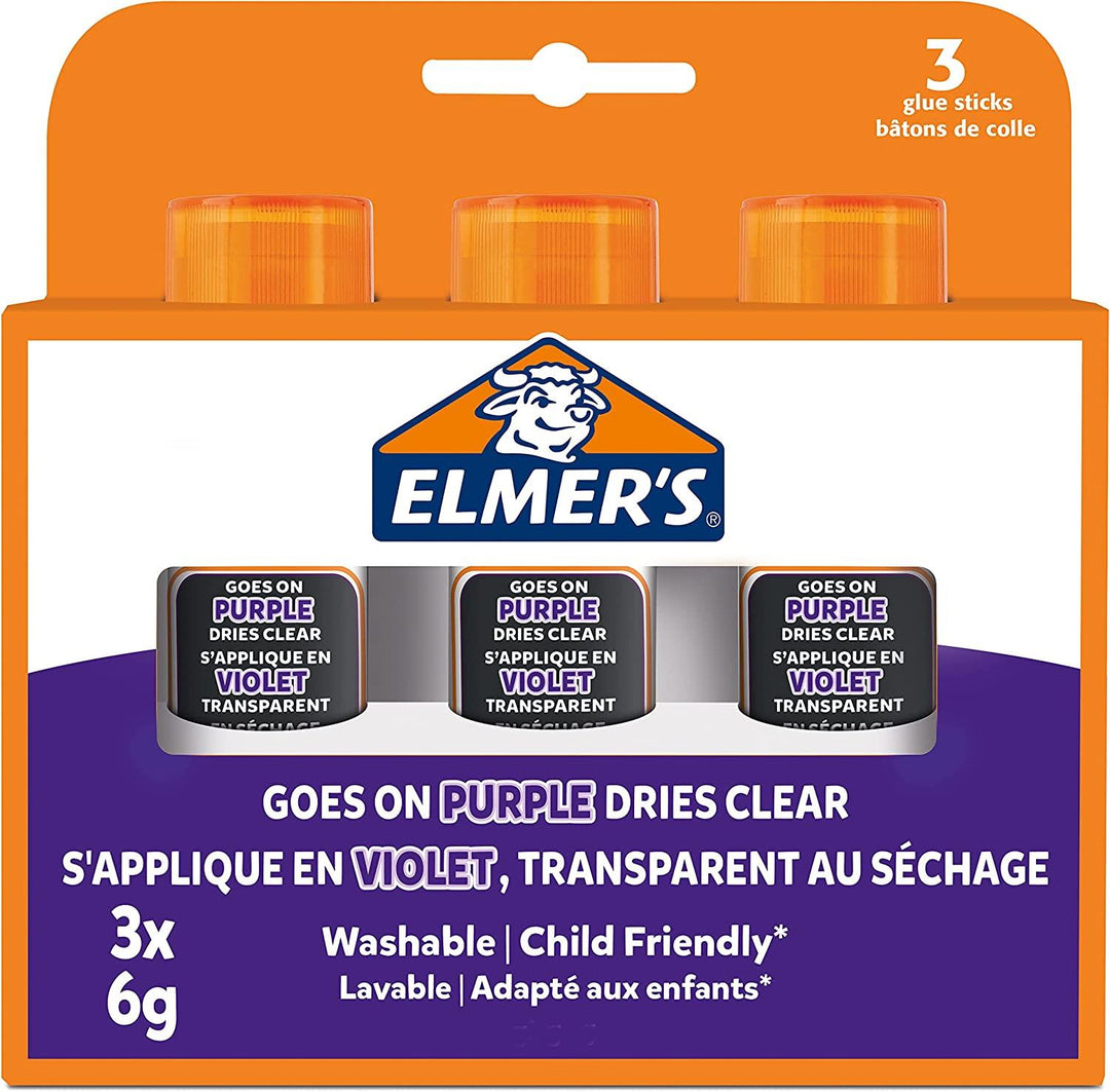 Elmers Disappearing Purple Glue Sticks 6 Grams-Assorted