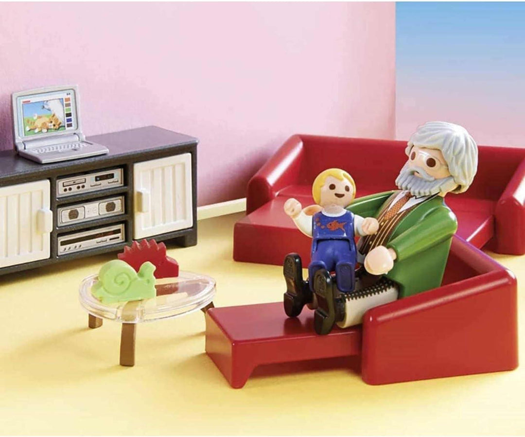 PLAYMOBIL Dollhouse Comfortable Living Room with Fireplace