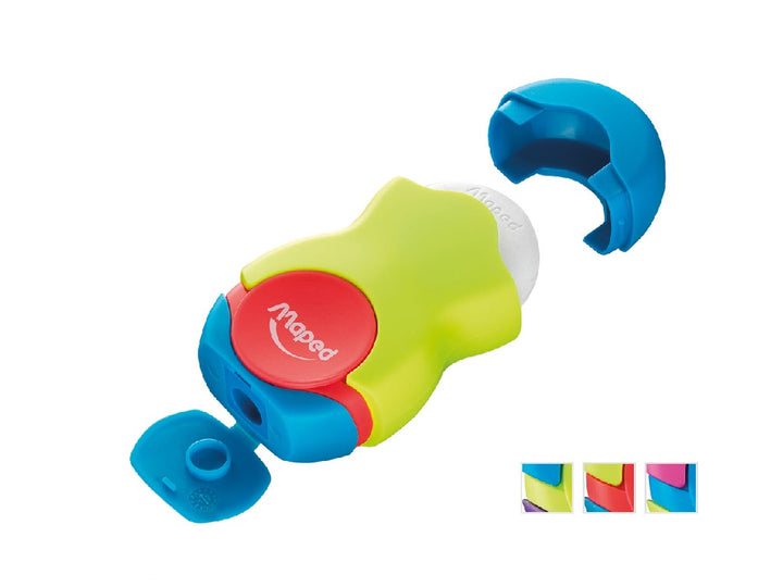 Maped Loopy Coloured Duo Eraser And Pencil Sharpener Green