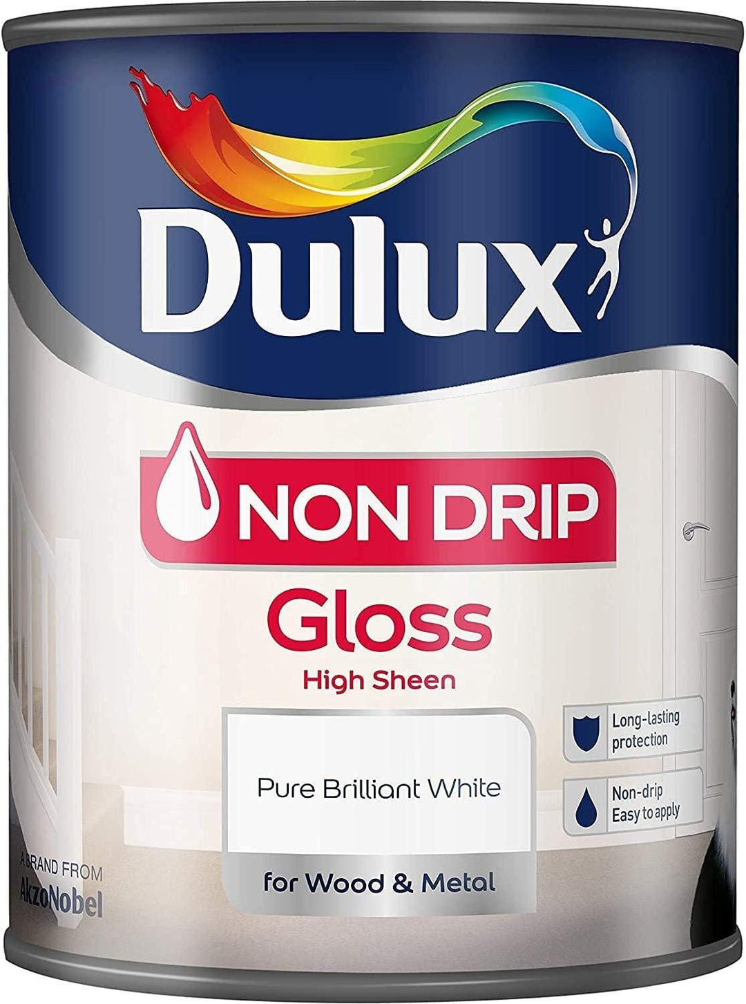 Dulux Non Drip Gloss Pure Brilliant White Assorted Size