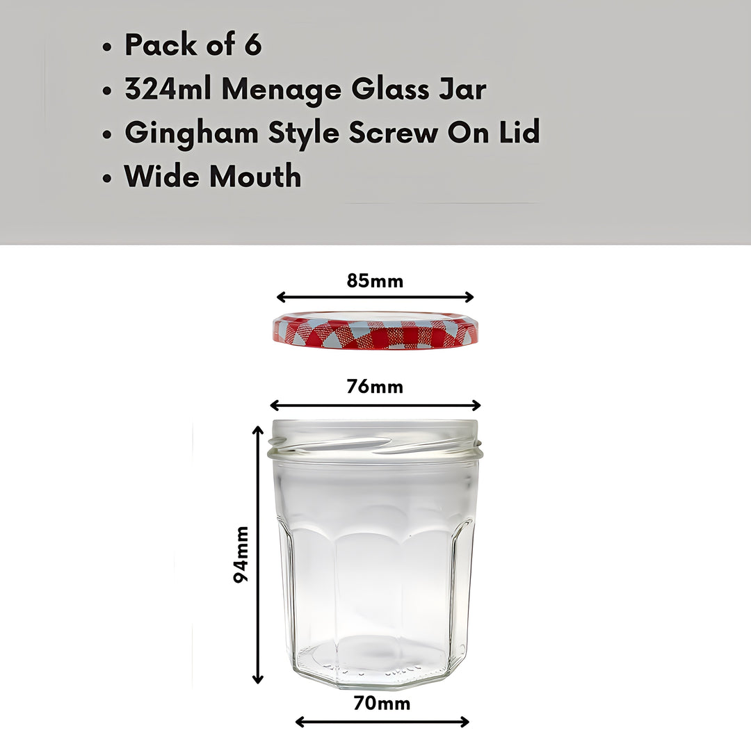 Glass Pot Menage Jar 324ml