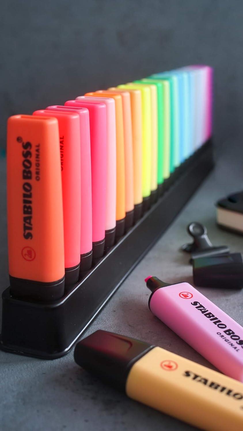 Highlighter STABILO BOSS ORIGINAL Deskset Of 23 - 9 Fluorescent Colours + 14 Pastel Colours