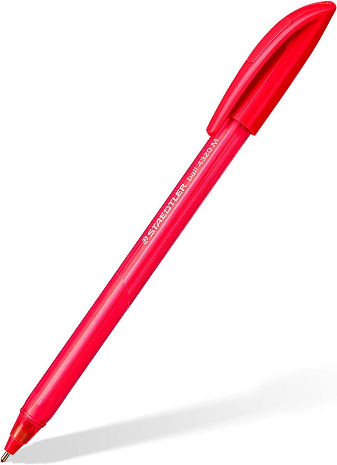 STAEDTLER 4320 M-2 Stick Rainbow Ballpoint Pen - Red (Box of 10)