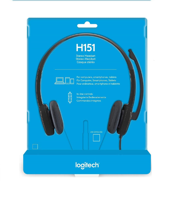 Logitech Wired Headset, Stereo Headphones H151