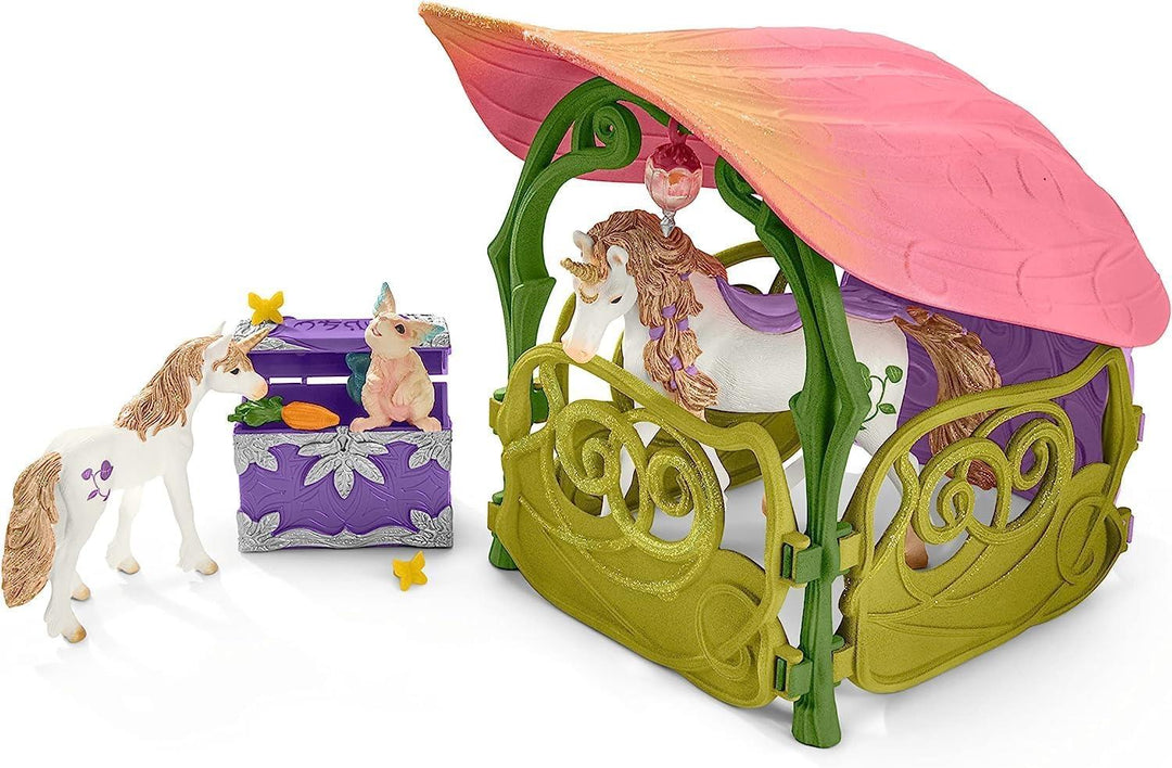 SCHLEICH GLITTERING FLOWER HOUSE WITH UNICORNS