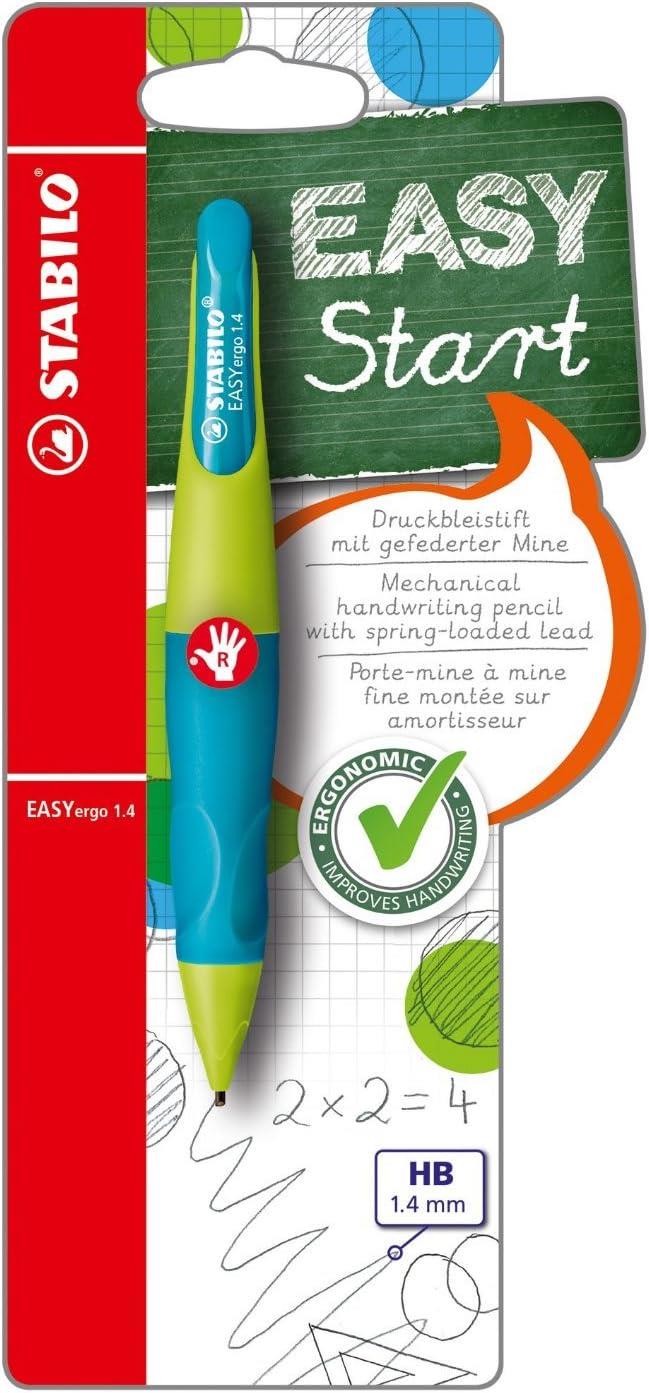 STABILO EASYergo Ergonomic Mechanical Pencil  1.4  Right-Handed - Lemon Green/Aquamarine 1PK