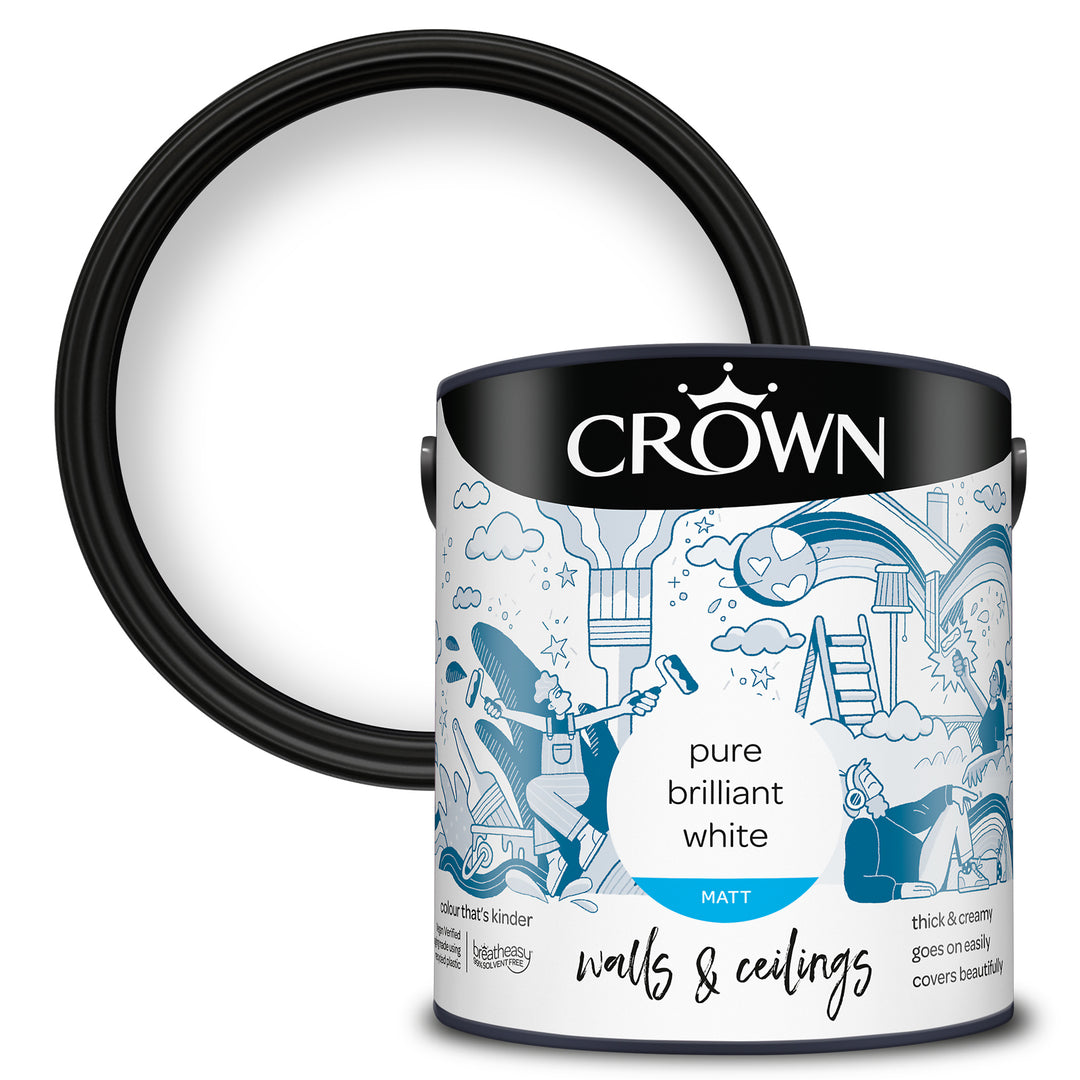 Crown Breatheasy Matt/Silk Paint Pure Brilliant White 2.5L