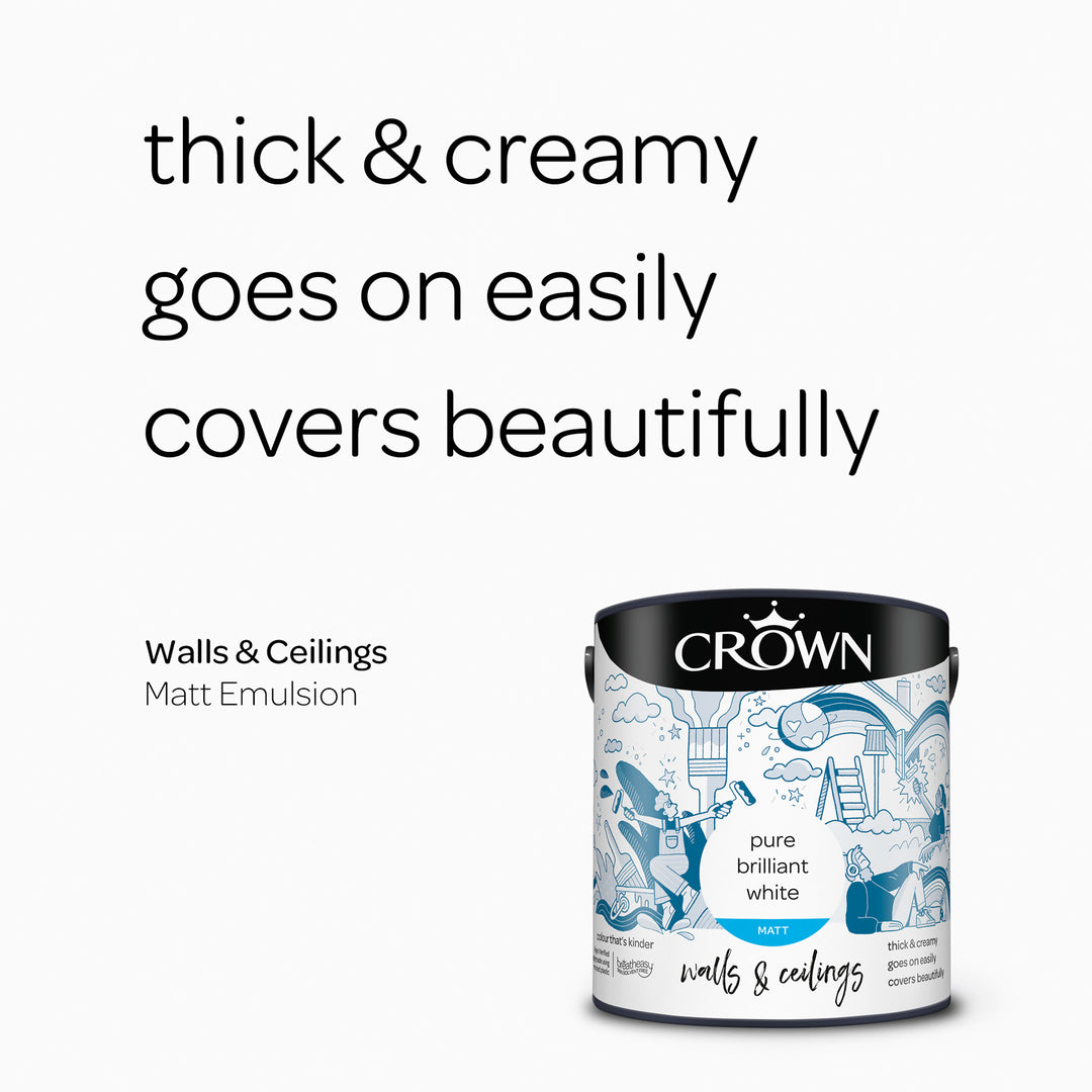 Crown Breatheasy Matt/Silk Paint Pure Brilliant White 2.5L