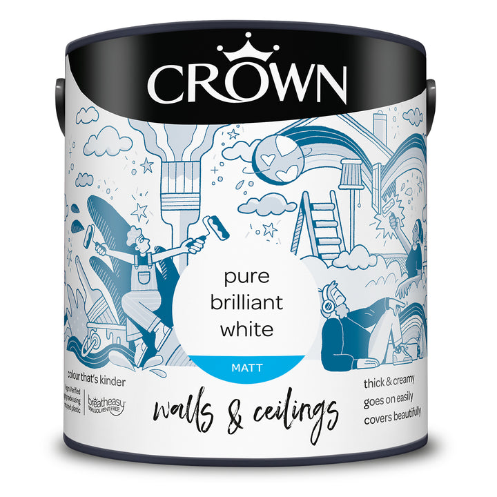 Crown Breatheasy Matt/Silk Paint Pure Brilliant White 2.5L