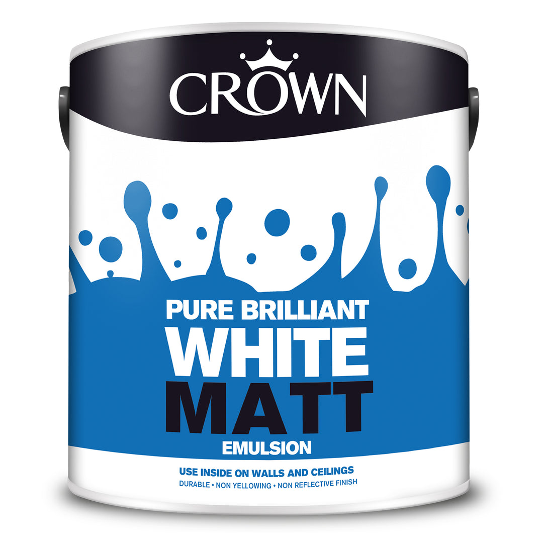 Crown Emulsion Paint Pure Brilliant White Matt/Silk 2.5L