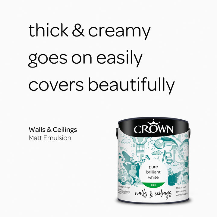 Crown Breatheasy Matt/Silk Paint Pure Brilliant White 2.5L