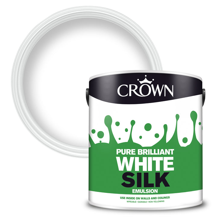 Crown Emulsion Paint Pure Brilliant White Matt/Silk 2.5L