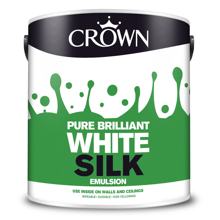 Crown Emulsion Paint Pure Brilliant White Matt/Silk 2.5L