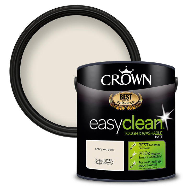Crown Easyclean Emulsion Paint Matt 2.5L All Colours