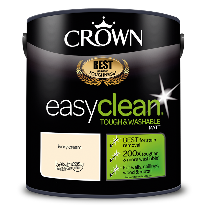 Crown Easyclean Emulsion Paint Matt 2.5L All Colours