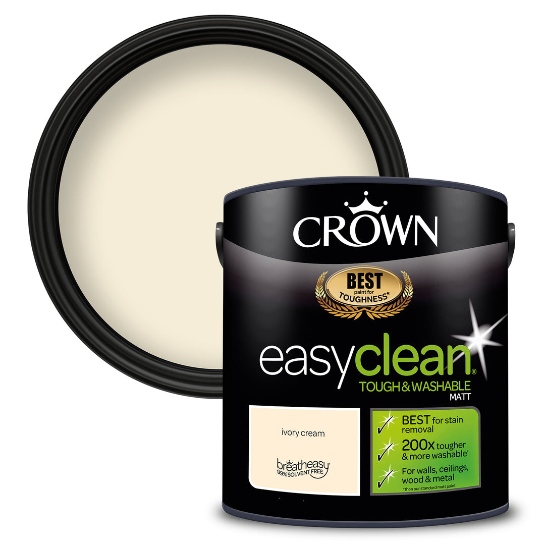 Crown Easyclean Emulsion Paint Matt 2.5L All Colours