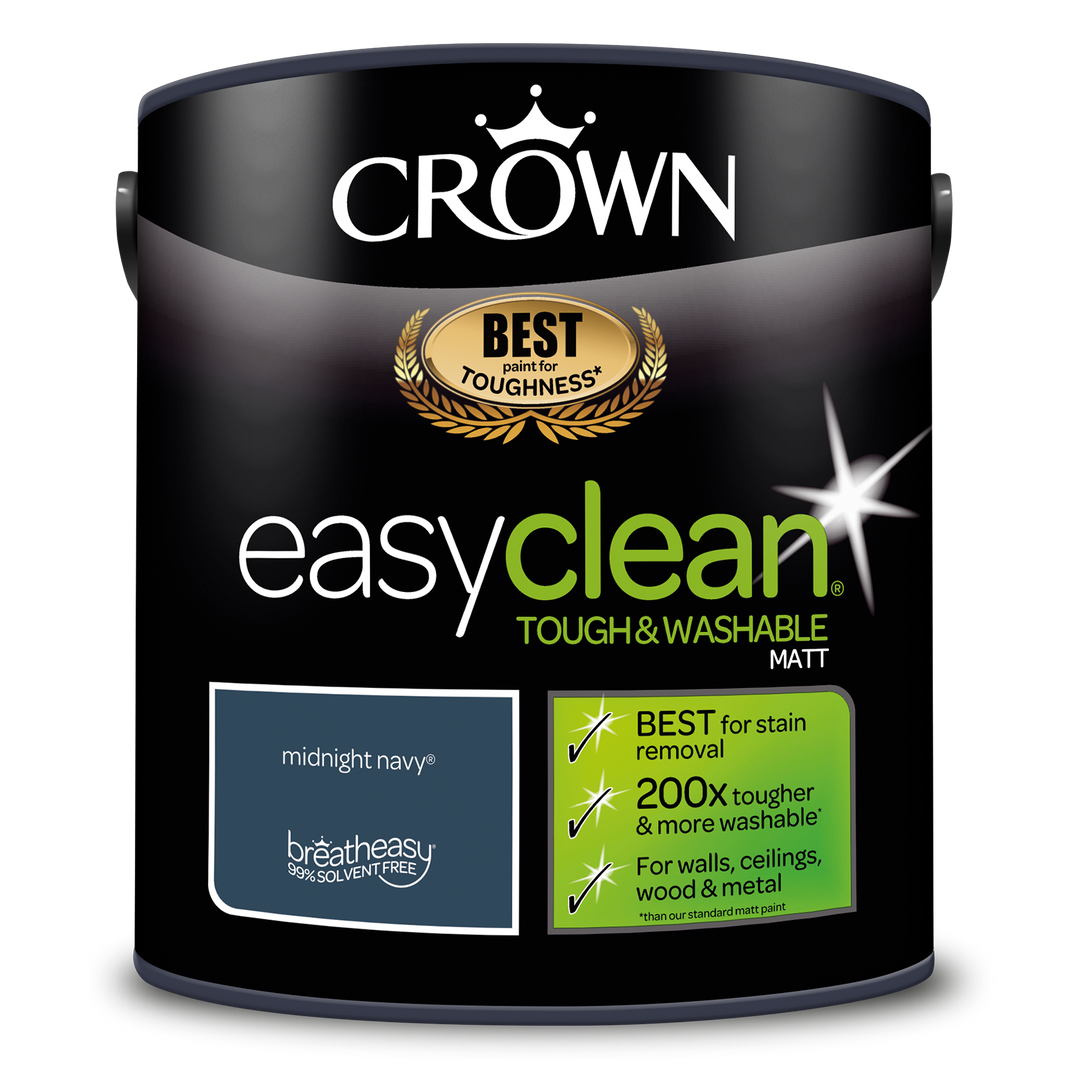 Crown Easyclean Emulsion Paint Matt 2.5L All Colours
