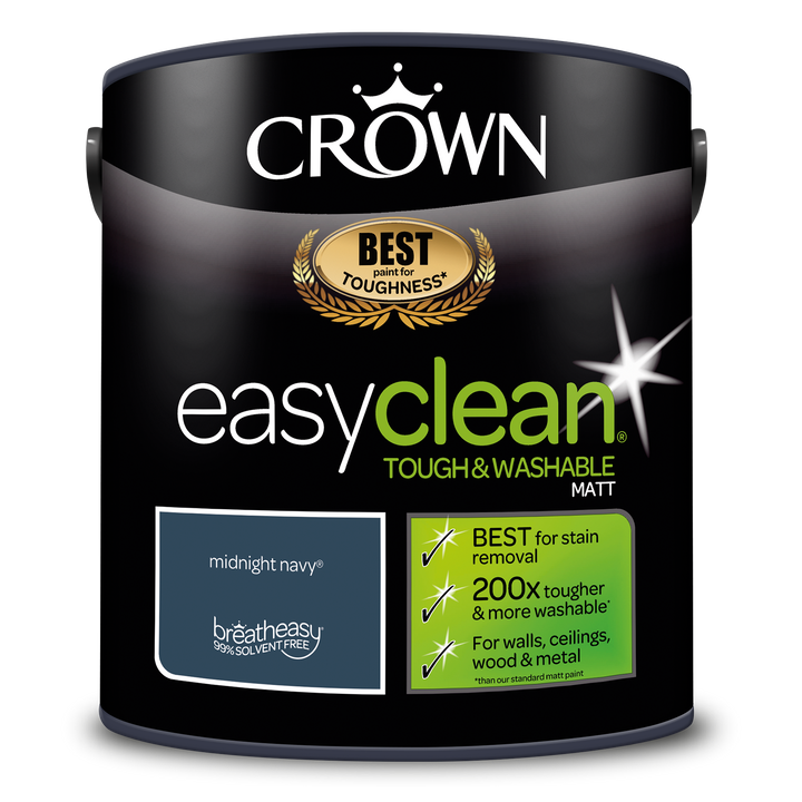 Crown Easyclean Emulsion Paint Matt 2.5L All Colours