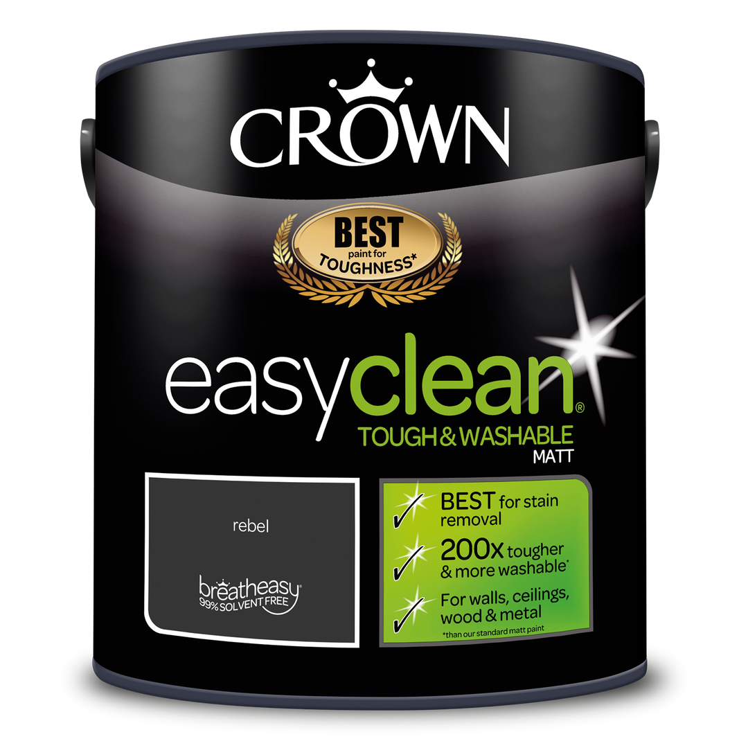 Crown Easyclean Emulsion Paint Matt 2.5L All Colours