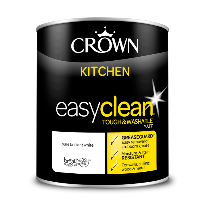 Crown Easyclean Emulsion Paint Matt 1L All Colours