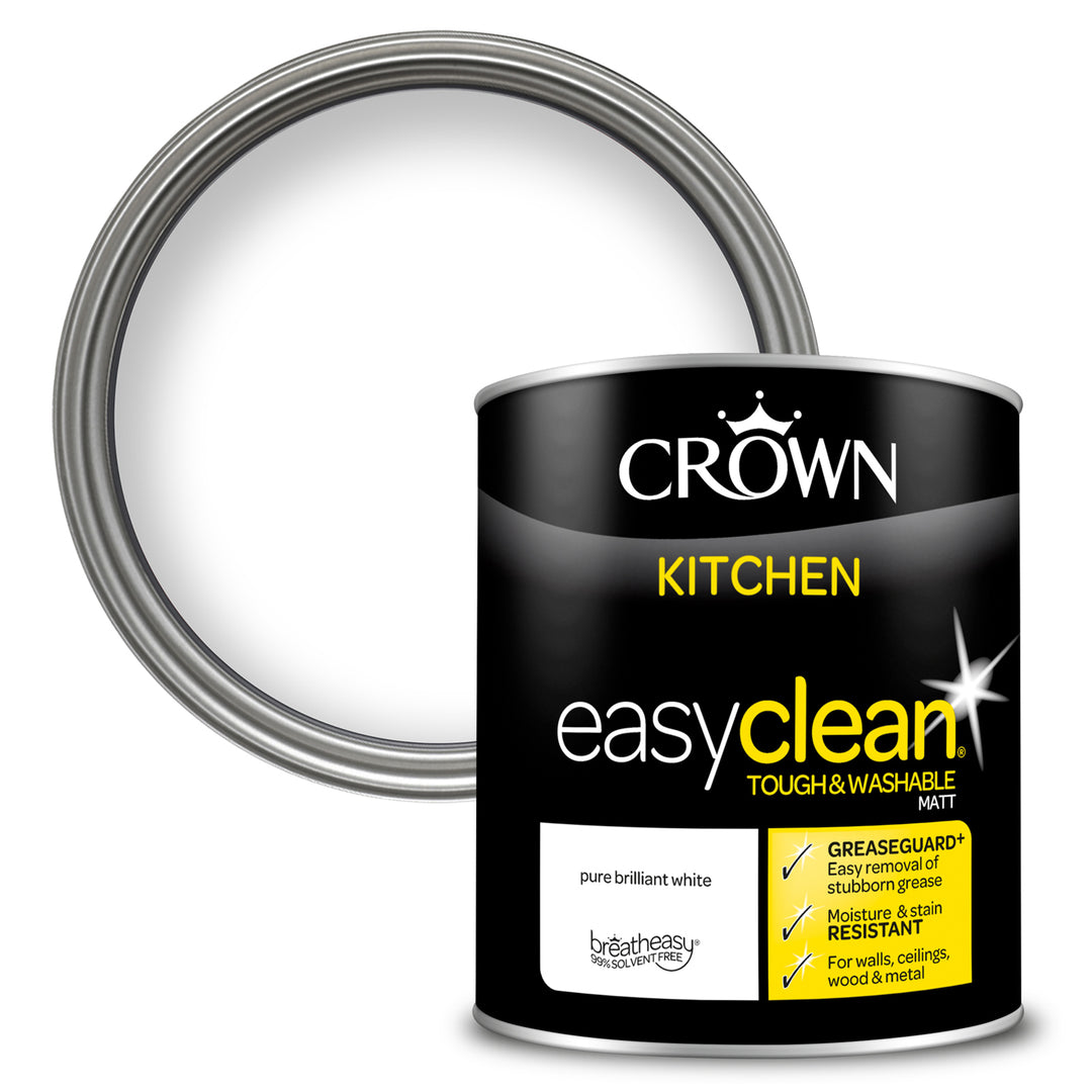 Crown Easyclean Emulsion Paint Matt 1L All Colours