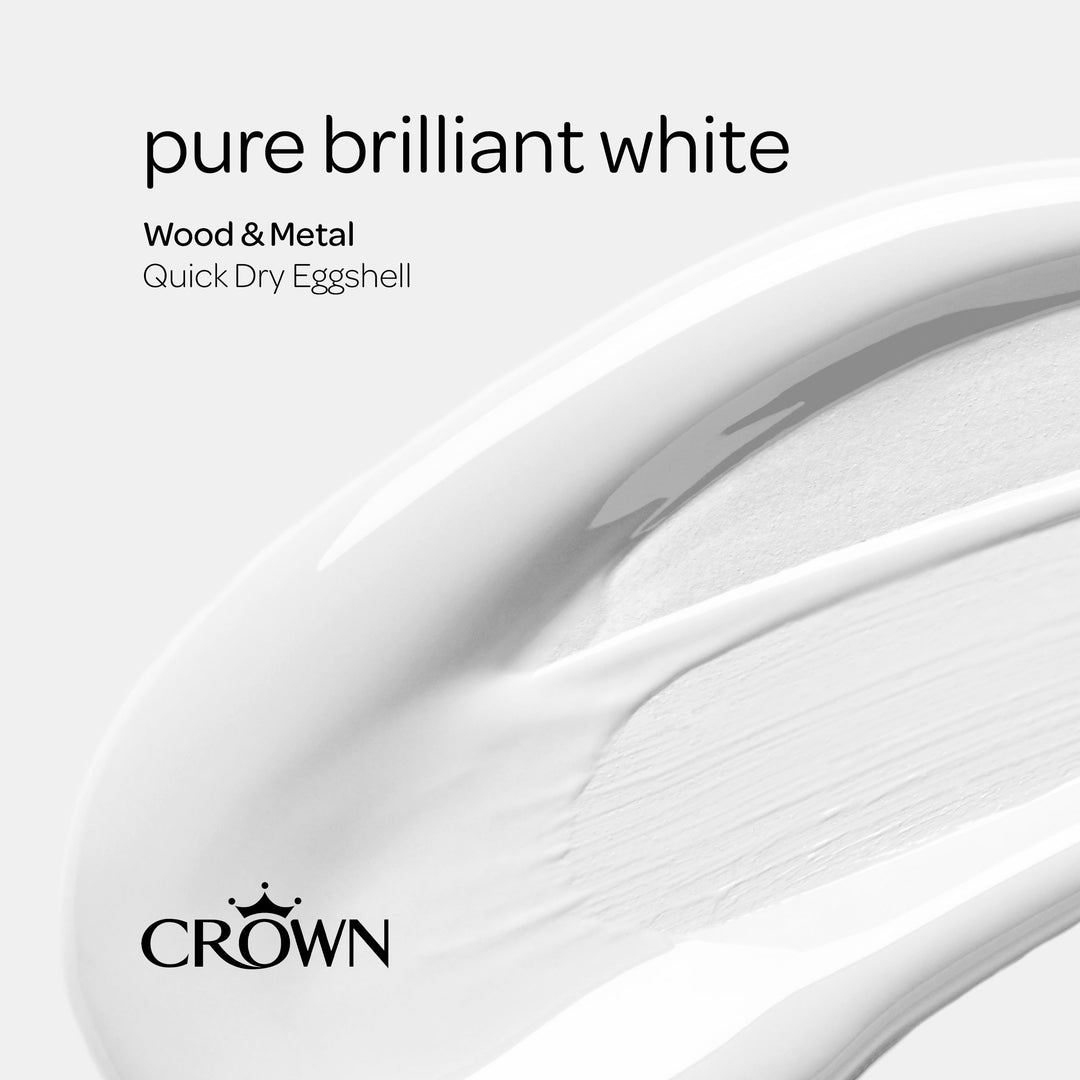 Crown Quick Dry Paint Eggshell White 750ml/2.5l