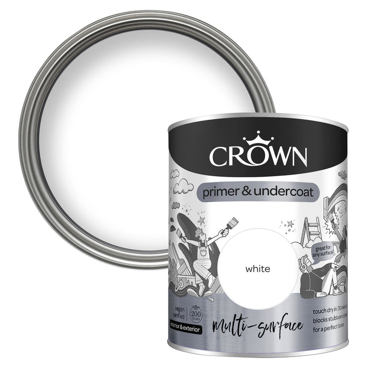 Crown Quick Dry Paint Primer Undercoat Multi Surface 750ml/2.5ml