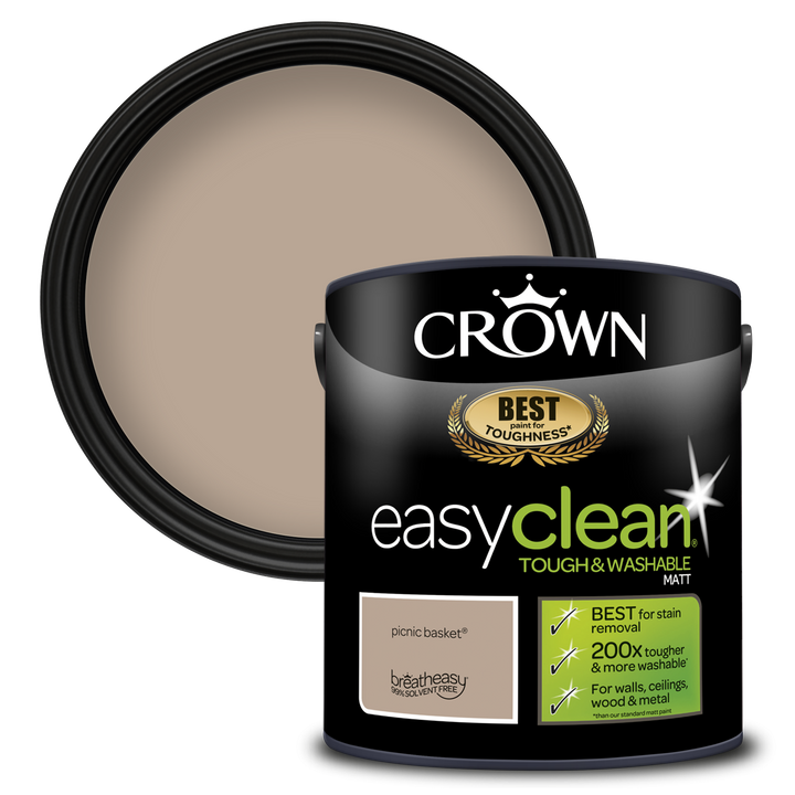 Crown Easyclean Emulsion Paint Matt 2.5L All Colours