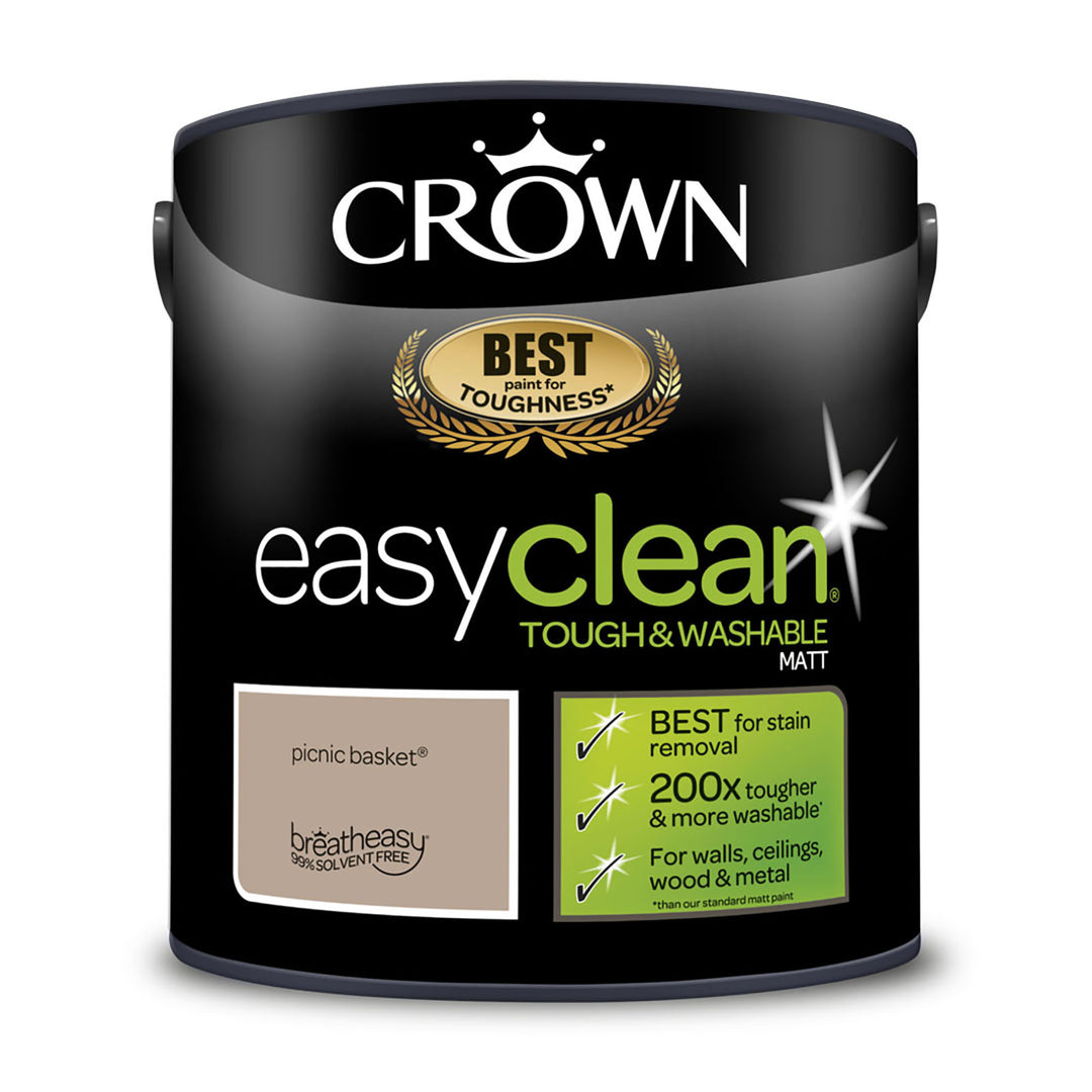 Crown Easyclean Emulsion Paint Matt 2.5L All Colours